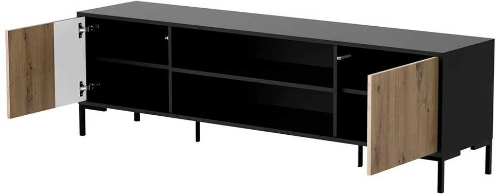 Laikiklis Halmar Cama Meble Spintelė - MERCI RTV 180 x 40 x 53.5 cm Juoda/Ąžuolo artisan
