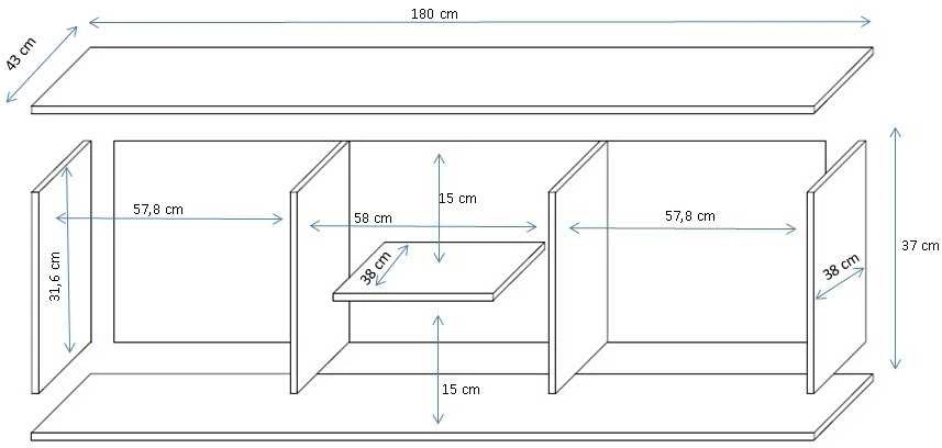 Cama Meble Televizoriaus Stovas - Cama Soho 180 Baltas Blizgus