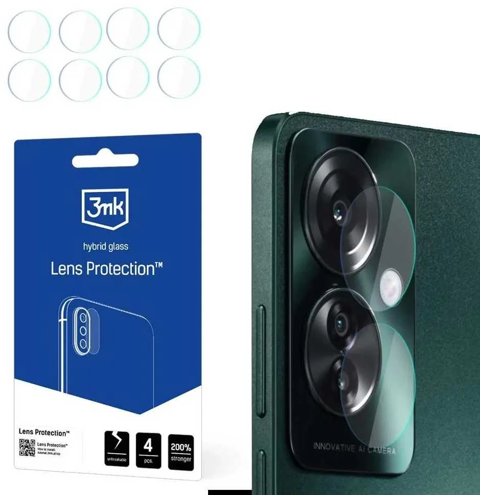 Hibridinis stiklas fotoaparatui / objektyvas OPPO RENO 11F 5G 3mk lankstus stiklo objektyvas