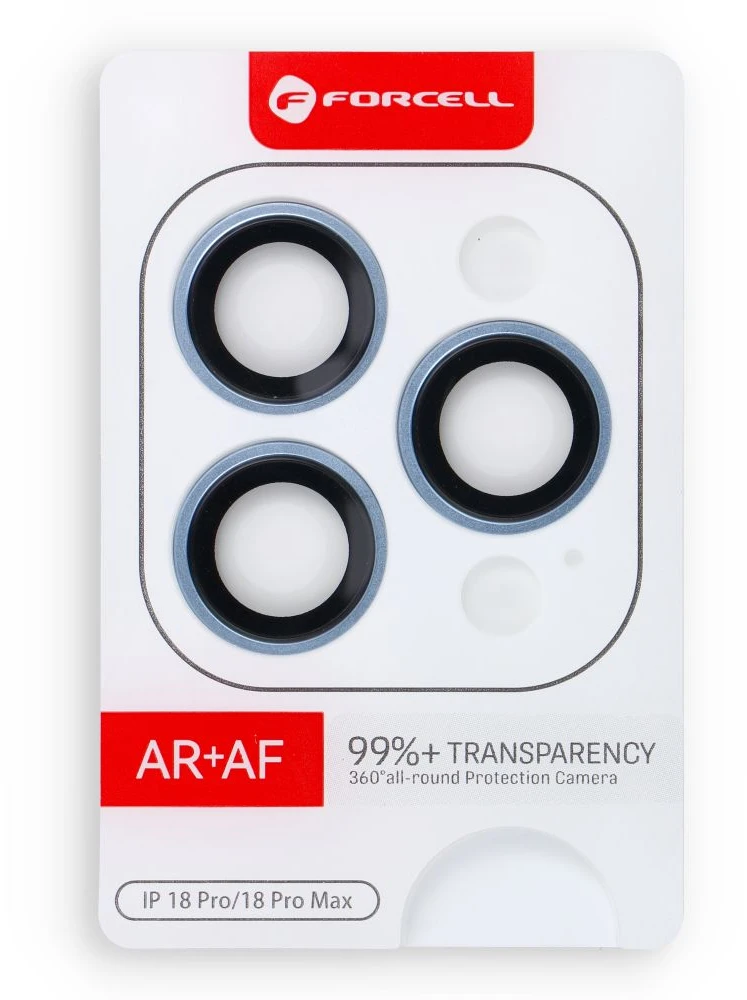 Fotoaparato stiklas iPhone 18 Pro / 18 Pro Max Forcell Premium šviesiai mėlynas
