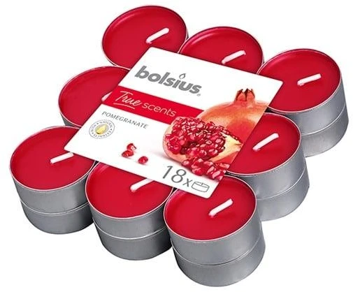 Žvakė, aromatinė Bolsius, 4 h, 18 vnt., Raudona