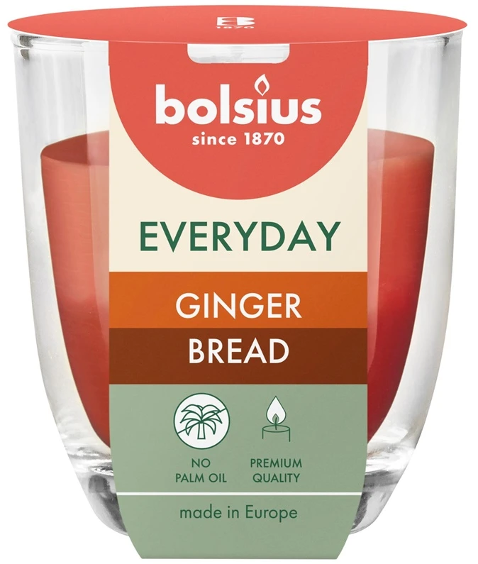 Žvakė, aromatinė Bolsius Ginger Bread, 21 h, Raudona