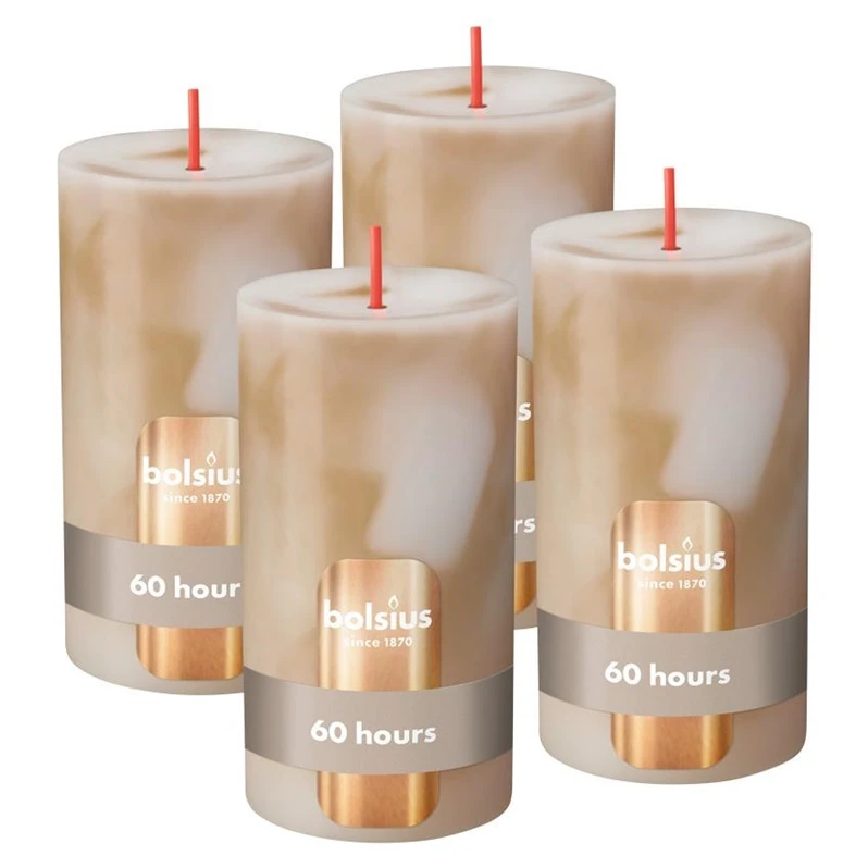 Candle. cylindrical Bolsius Botticino rusvai gelsvas. 13/6.8cm