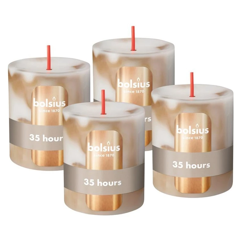 Candle. cylindrical Bolsius Botticino rusvai gelsvas. 8/6.8cm
