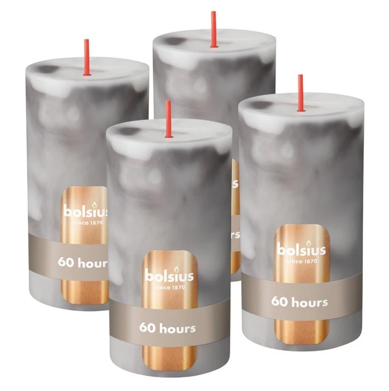 Candle. cylindrical Bolsius Carrara Pilkas. 13/6.8 cm