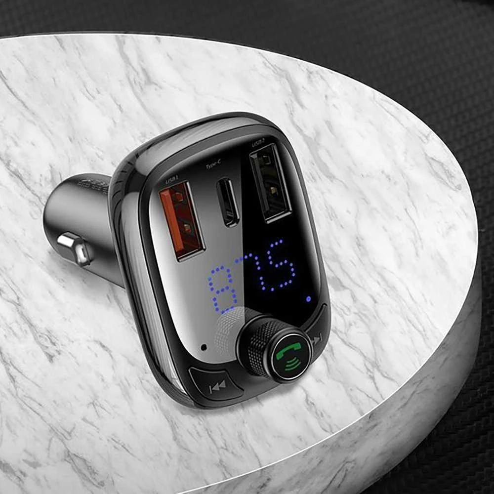 Automobilinis Bluetooth MP3 grotuvas Baseus T Shaped S-13 Juodas OS