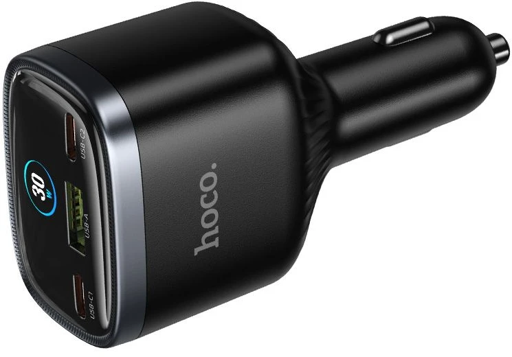 Car charger Hoco USB A + 2xUSB C PD QC3.0 93W Z70 juodas