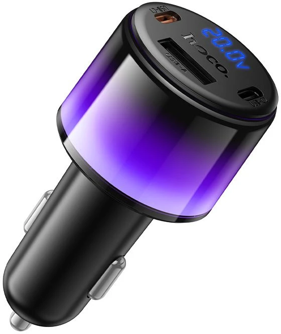 Automobilinis įkroviklis Hoco USB A + 2xUSB C PD QC3.0 57W Z69B juodas