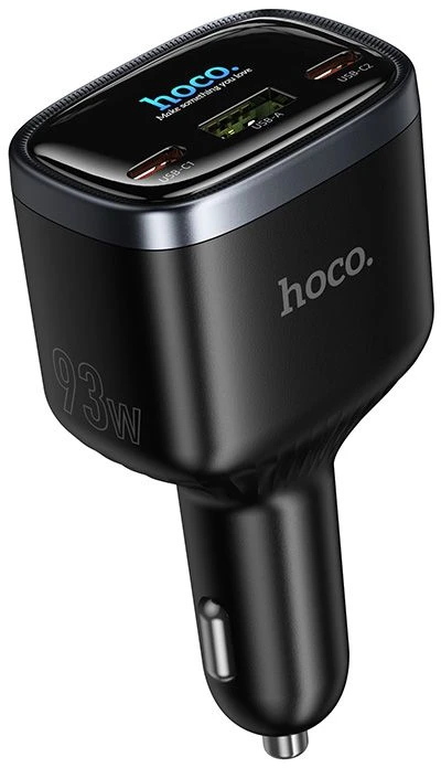 Car charger Hoco USB A + 2xUSB C PD QC3.0 93W Z70 juodas