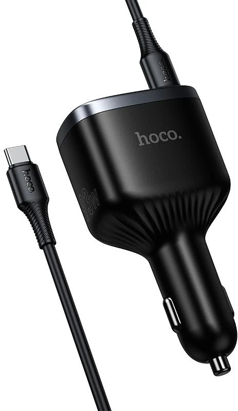 Automobilinis įkroviklis Hoco USB A + 2xUSB C PD QC3.0 93W su USB C į C kabeliu Z70 juodas