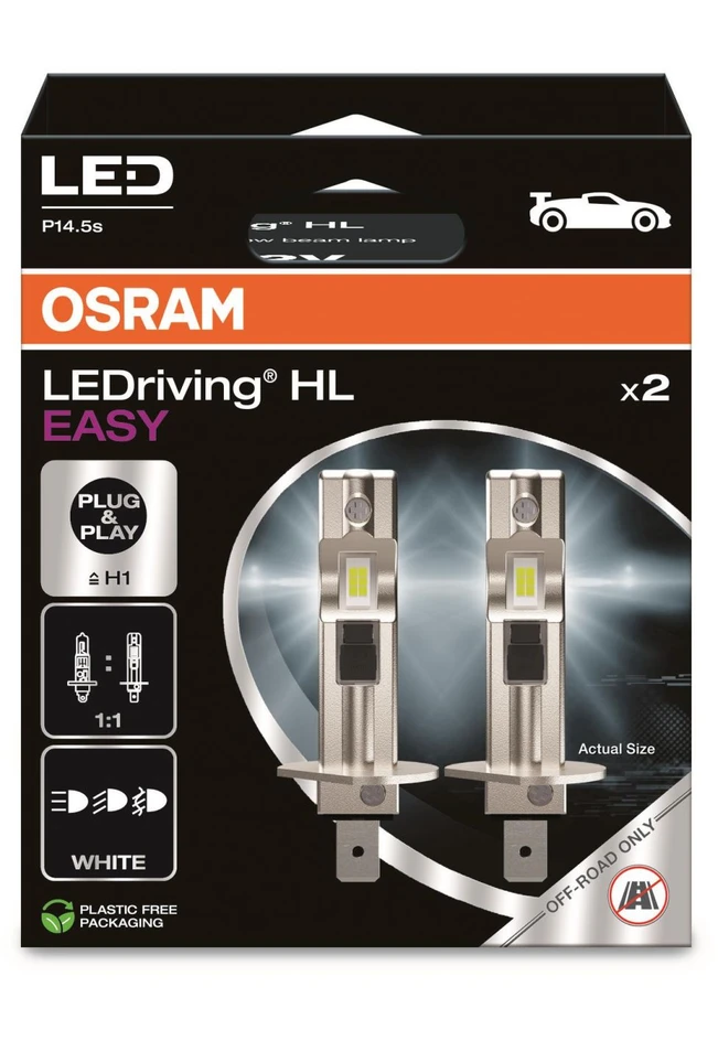 Osram LEMP AUTO LED H1 12V 9W 1400 6500K 2VNT