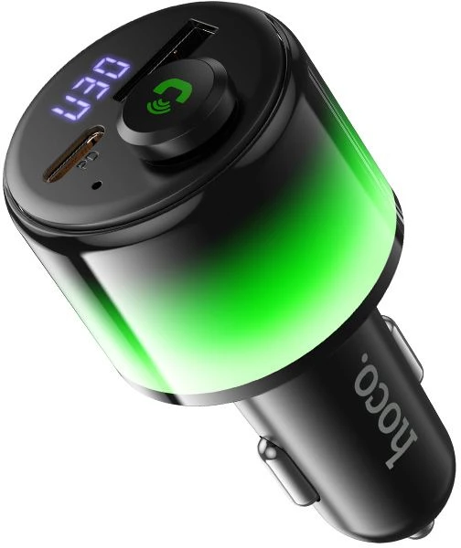 Automobilinis Bluetooth transmitteris Hoco 2 x USB A + USB C QC3.0 PD 42W E166 juodas