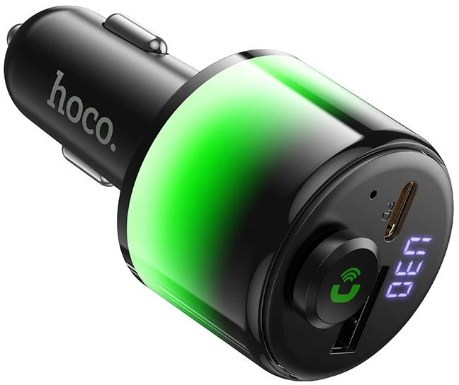 Automobilinis Bluetooth transmitteris Hoco 2 x USB A + USB C QC3.0 PD 42W E166 juodas