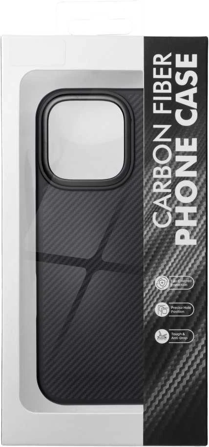 „Oem iPhone 14 PRO Carbon Elite Mag Cover“ dėklas, suderinamas su „MagSafe“ (juodas)