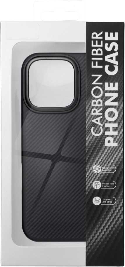OEM dėklas, skirtas iPhone 14, Carbon Elite Mag Cover, suderinamas su MagSafe juodas