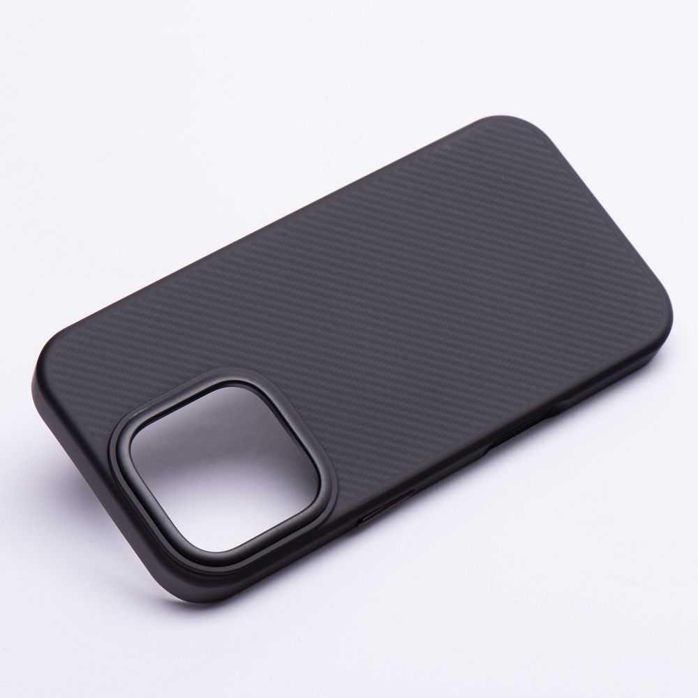 OEM dėklas, skirtas iPhone 14, Carbon Elite Mag Cover, suderinamas su MagSafe juodas