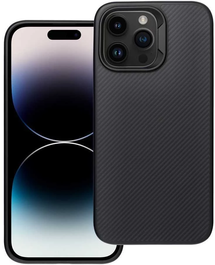 OEM dėklas, skirtas iPhone 14 PRO MAX, Carbon Elite Mag Cover, suderinamas su MagSafe juodas