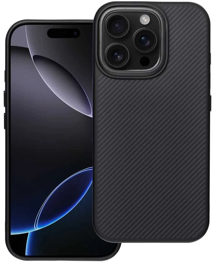 OEM dėklas, skirtas iPhone 16, Carbon Elite Mag Cover, suderinamas su MagSafe juodas