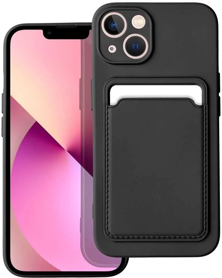 Dėklas Forcell CARD case for IPHONE 13 juodas
