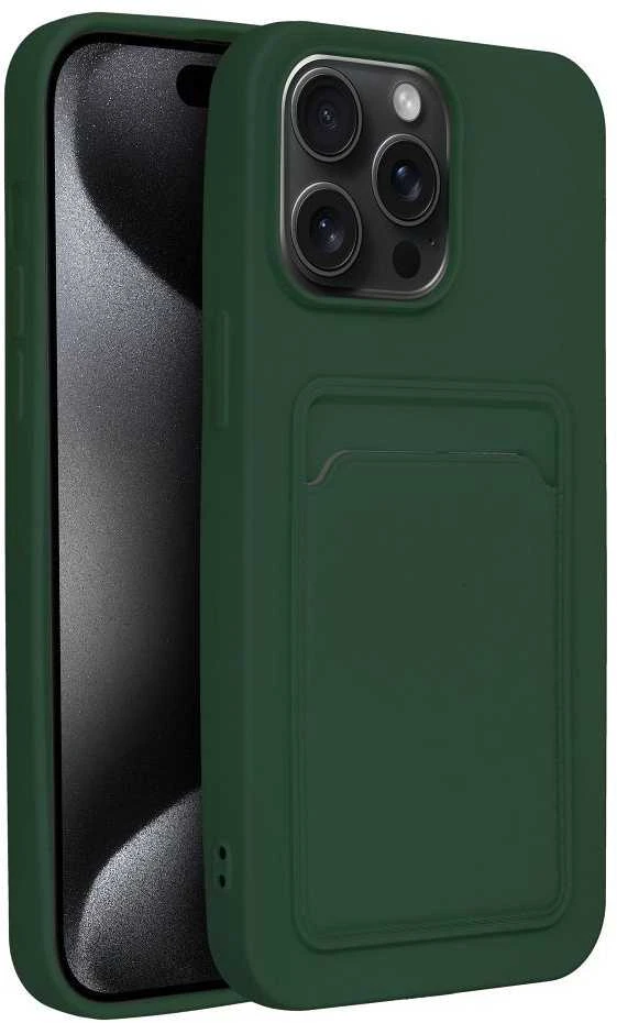 OEM dėklas, skirtas iPhone 15 PRO MAX, kortelių dėklas, žalia