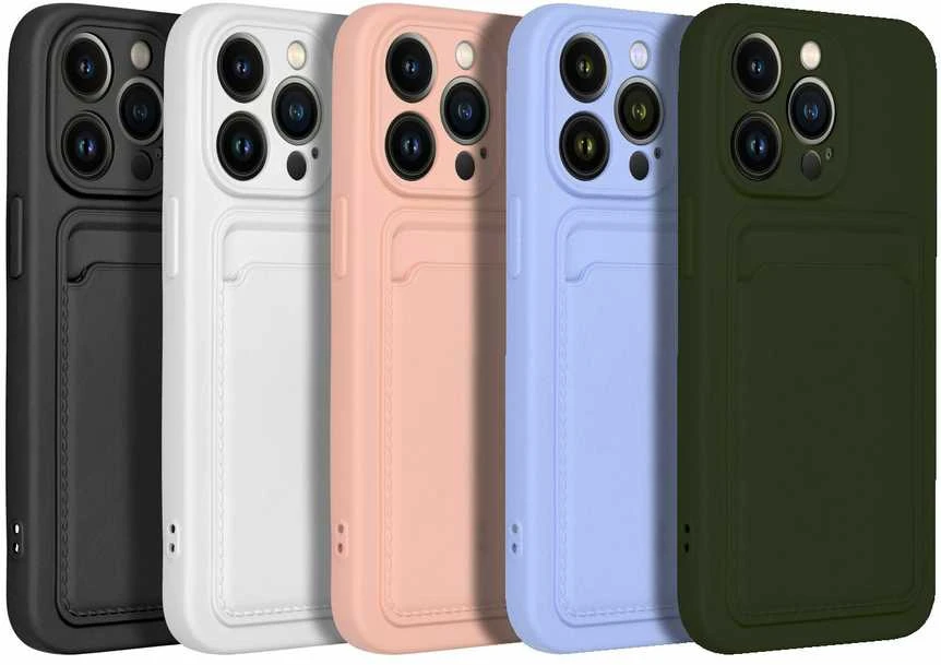 OEM dėklas iPhone 15 PRO kortelių dėklas violetinė