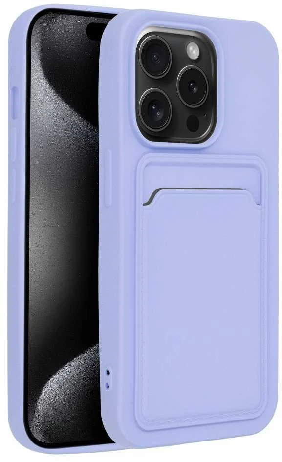 OEM dėklas iPhone 15 PRO kortelių dėklas violetinė
