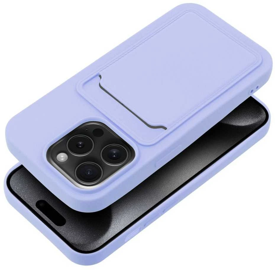 OEM dėklas iPhone 15 PRO kortelių dėklas violetinė