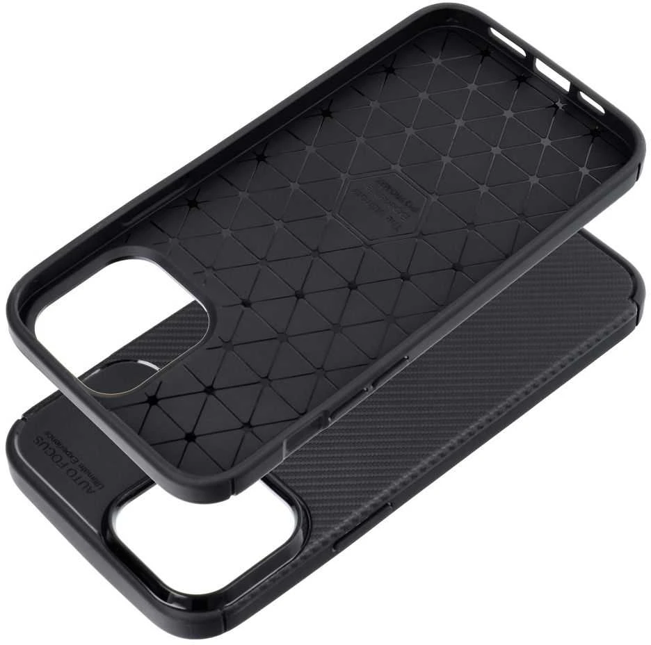 OEM dėklas, skirtas iPhone 13 PRO, anglies pluošto, juodos spalvos