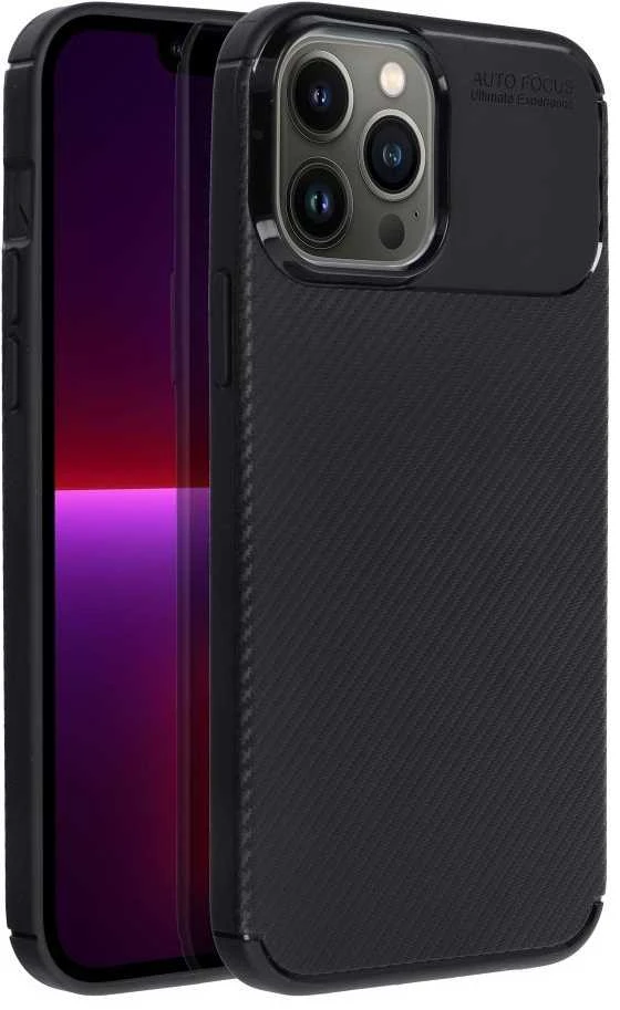 OEM dėklas, skirtas iPhone 13 PRO, anglies pluošto, juodos spalvos
