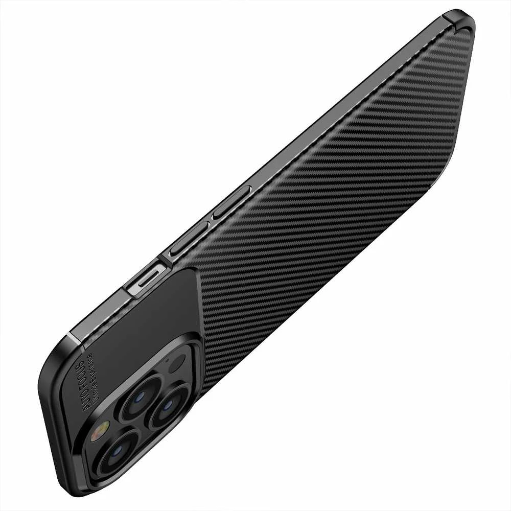 Dėklas Oem Case for iPhone 14 PRO MAX Carbon Premium juodas