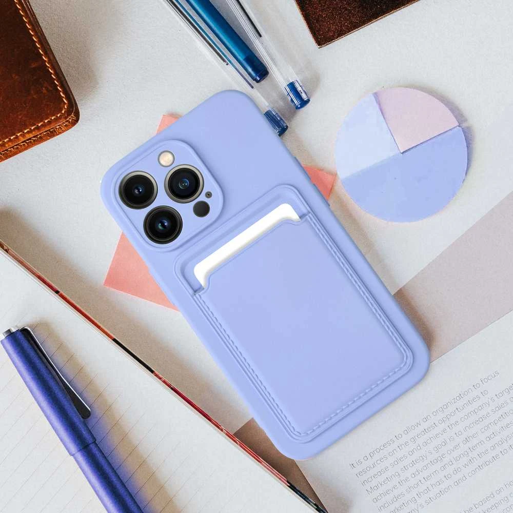 Forcell OEM dėklas, skirtas iPhone 13 PRO MAX, kortelių dėklas, violetinė