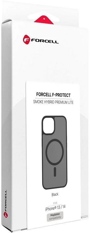 Dėklas iPhone 13 / 14 Forcell F-Protect Smoke Hybrid Premium Lite, suderinamas su MagSafe, juodas