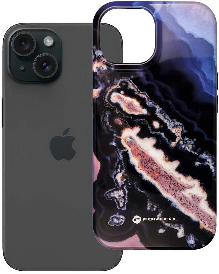 „iPhone 15 Forcell F-Protect Mirage“ dėklas, suderinamas su „MagSafe Military Drop-Test“ auksinis island