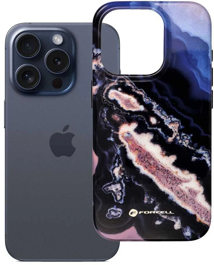 iPhone 15 PRO dėklas Forcell F-Protect Mirage, suderinamas su Magsafe Military Drop-Test auksinis isoluotas
