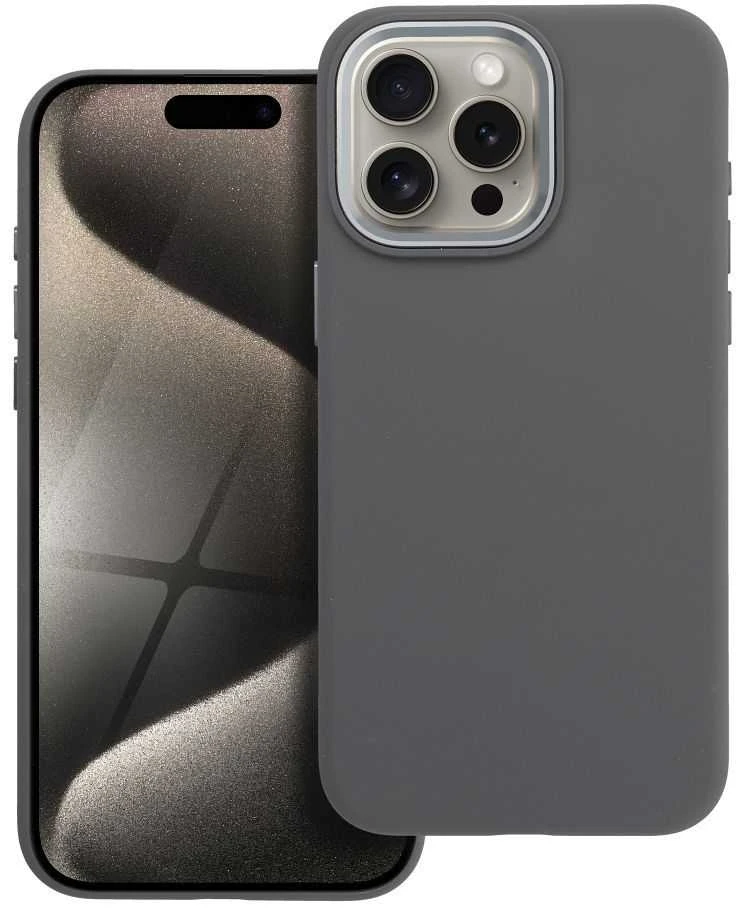 „iPhone 15 PRO MAX“ dėklas „Forcell F-Protect Frame Premium“, suderinamas su „Magsafe“ pilka spalva
