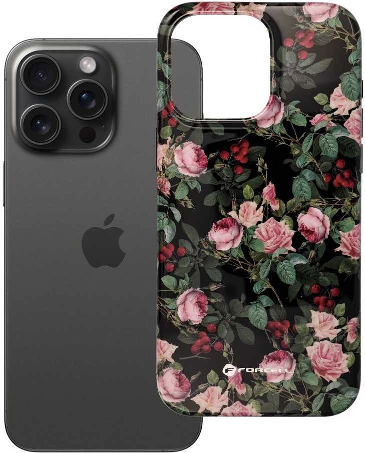 „iPhone 15 PRO MAX“ dėklas „Forcell F-Protect Mirage“, suderinamas su „Magsafe Military Drop-Test“, rožinis, dramatiškas