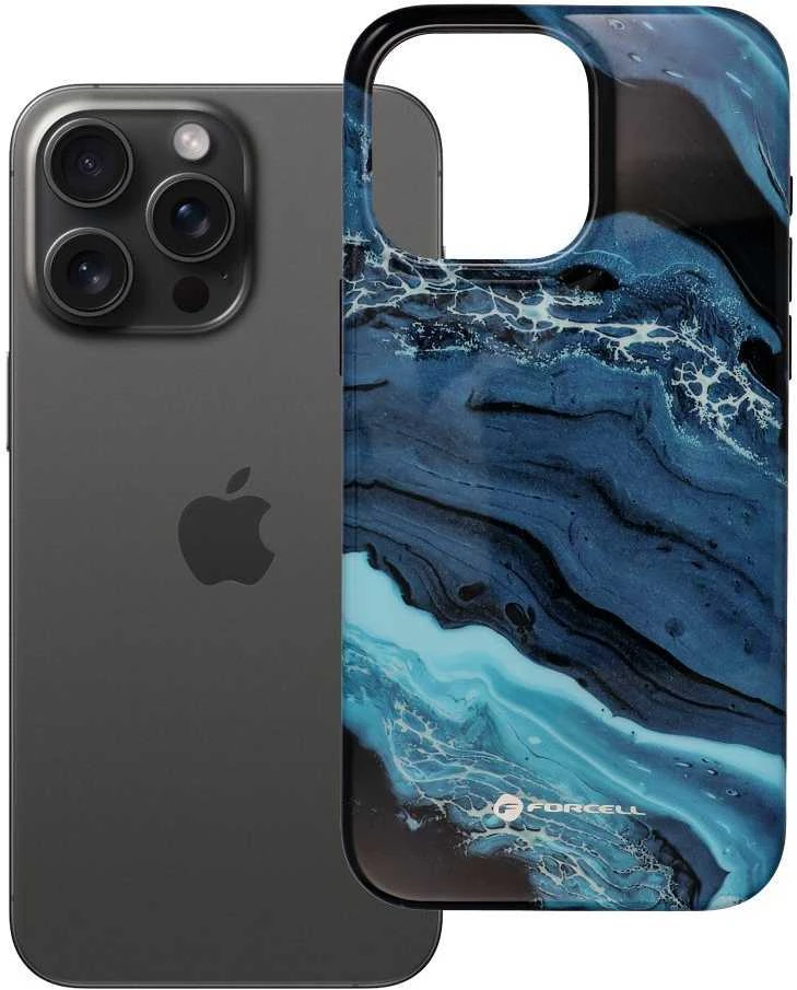 „iPhone 15 PRO MAX“ dėklas „Forcell F-Protect Mirage“, suderinamas su „Magsafe Military Drop Test“, giliavandenis