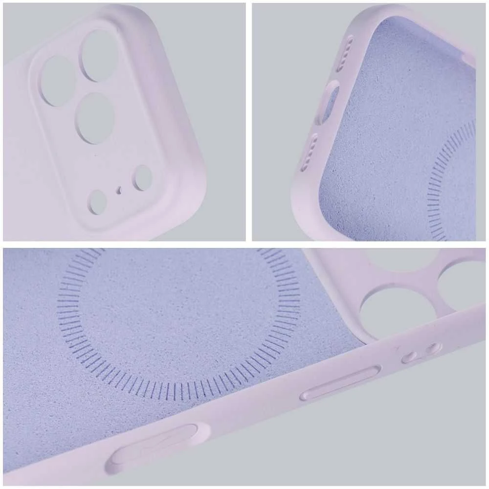 „iPhone 15 PRO MAX“ dėklas „Forcell F-Protect Rubber Premium“, suderinamas su „MagSafe“, alyvinės spalvos
