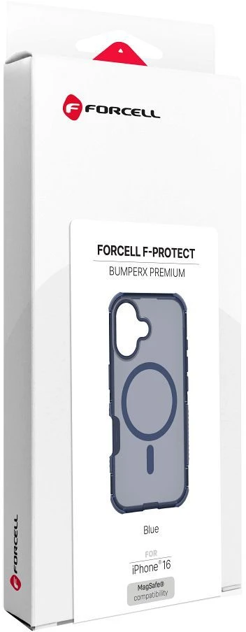 „iPhone 16“ dėklas „Forcell F-Protect BumperX Premium“, suderinamas su „MagSafe“, tamsiai mėlynas