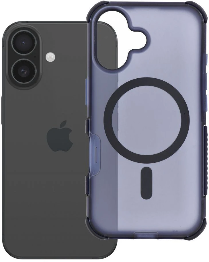 „iPhone 16“ dėklas „Forcell F-Protect BumperX Premium“, suderinamas su „MagSafe“, tamsiai mėlynas