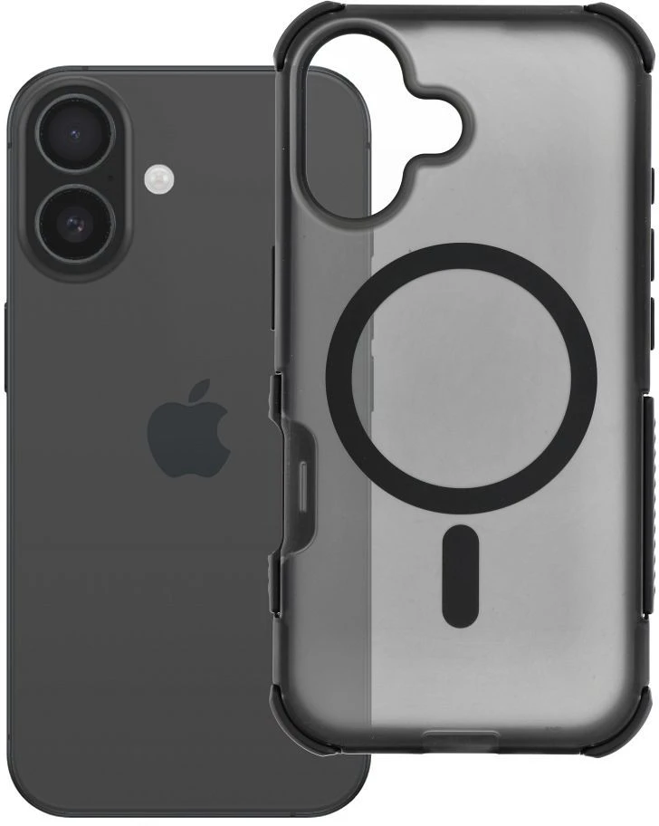 „iPhone 16 Forcell F-Protect BumperX Premium“ dėklas, suderinamas su „MagSafe“ (juodas)