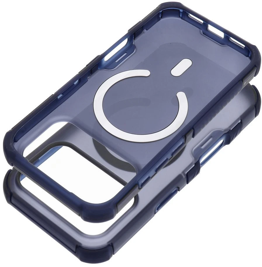 „iPhone 16“ dėklas „Forcell F-Protect BumperX Premium“, suderinamas su „MagSafe“, tamsiai mėlynas