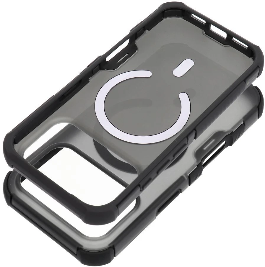 „iPhone 16 Pro“ dėklas „Forcell F-Protect BumperX Premium“, suderinamas su „MagSafe“ (juodas)