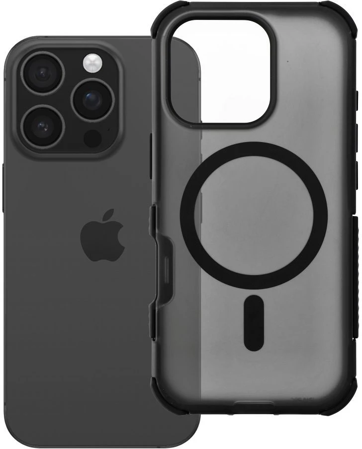 „iPhone 16 Pro“ dėklas „Forcell F-Protect BumperX Premium“, suderinamas su „MagSafe“ (juodas)
