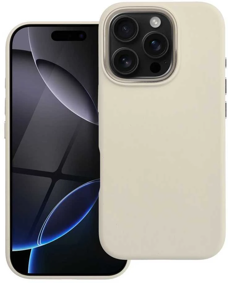 „iPhone 16 PRO Forcell F-Protect Frame Premium“ dėklas, suderinamas su „Magsafe“ antikvarinėmis baltomis