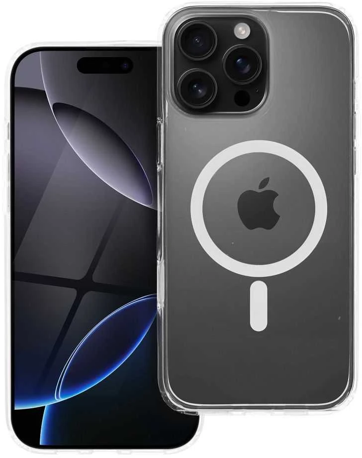 „iPhone 16 PRO MAX“ dėklas „Forcell F-Protect Clear Hybrid Premium“, suderinamas su „Magsafe“ permatomas