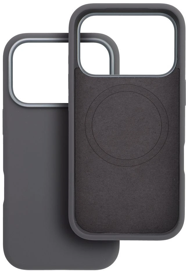 „iPhone 16e“ (SE4 2025) / 17e „Forcell F-Protect Frame Premium“ dėklas, suderinamas su „Magsafe“ pilka spalva