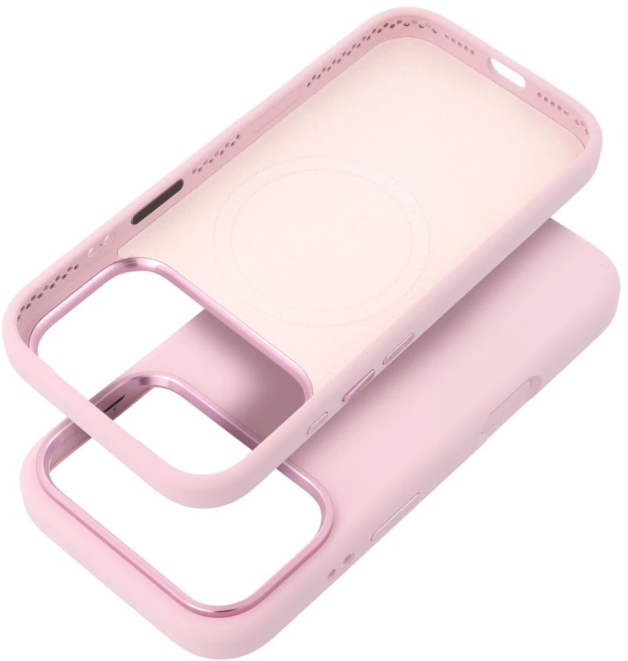 „iPhone 16e“ (SE4 2025) / 17e „Forcell F-Protect Frame Premium“ dėklas, suderinamas su „Magsafe“ jungtimi, rožinis