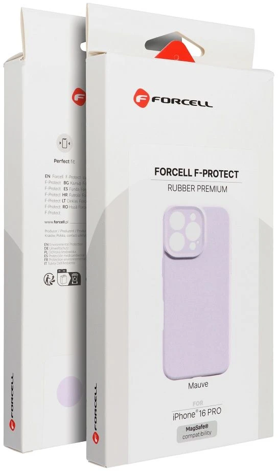 „iPhone 16e“ (SE4 2025) / 17e „Forcell F-Protect Rubber Premium“ dėklas, suderinamas su „MagSafe“, alyvinės spalvos
