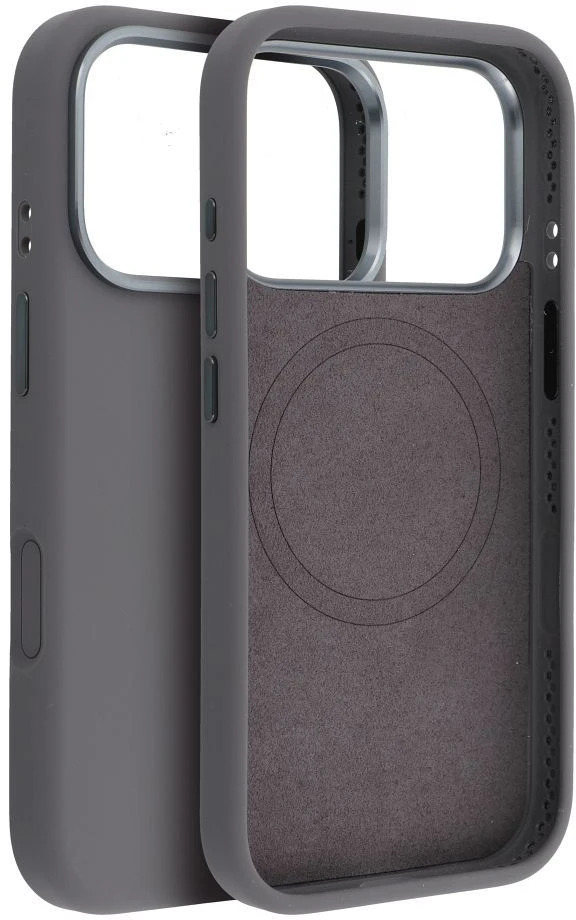 „iPhone 16e“ (SE4 2025) / 17e „Forcell F-Protect Frame Premium“ dėklas, suderinamas su „Magsafe“ pilka spalva